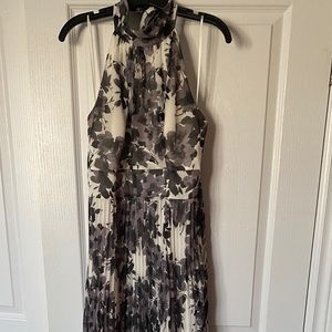 Eliza J Halter pleated maxi dress